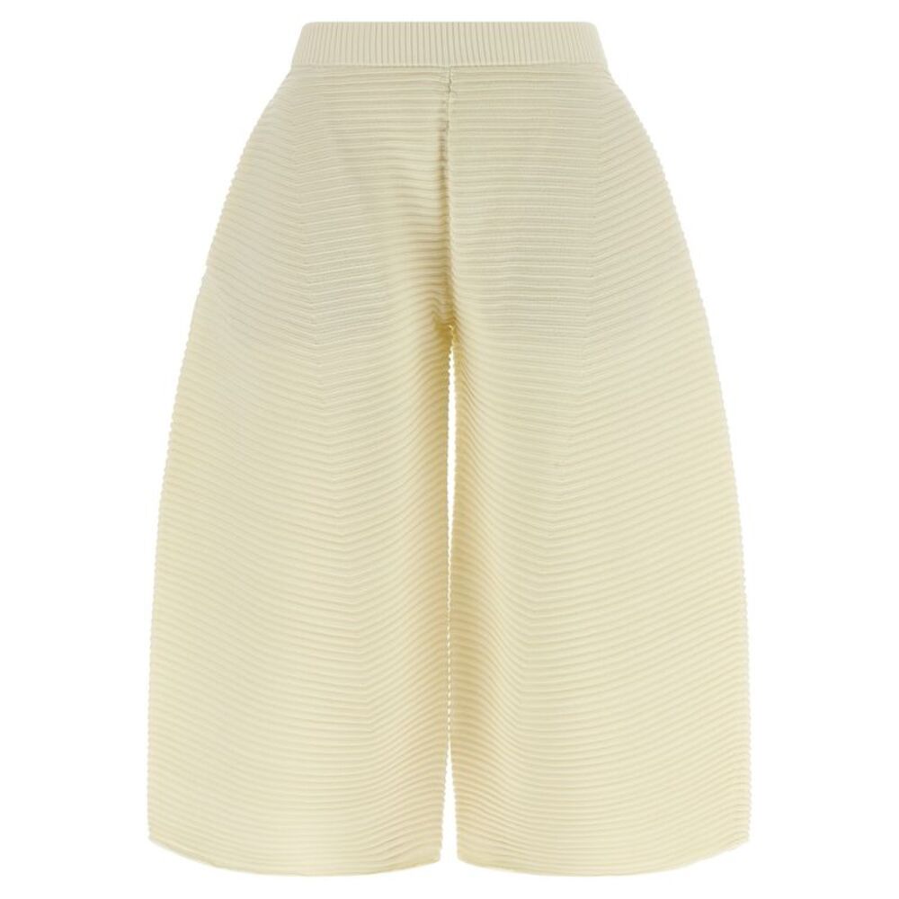 Issey Miyake White Polyester Cropped Women's Pants